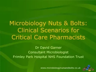 Microbiology Nuts &amp; Bolts: Clinical Scenarios for Critical Care Pharmacists