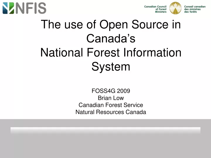 the use of open source in canada s national