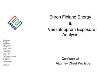 Enron Finland Energy &amp;                                  Vneshtopprom Exposure Analysis