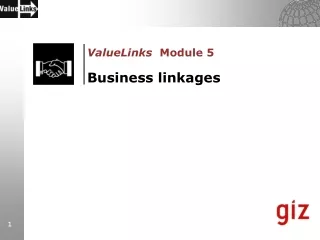 ValueLinks   Module 5  Business linkages