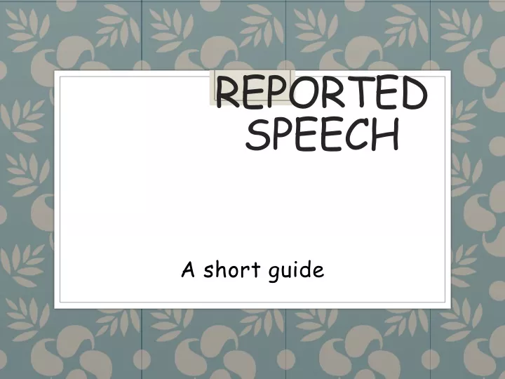 reported speech