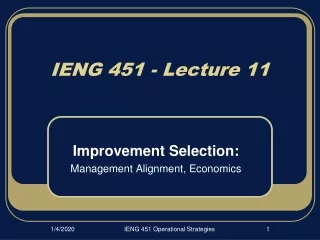 IENG 451 - Lecture 11