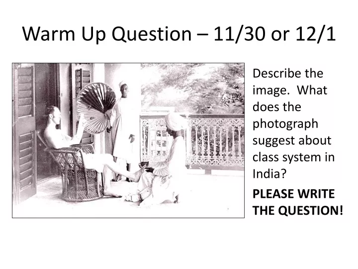 warm up question 11 30 or 12 1