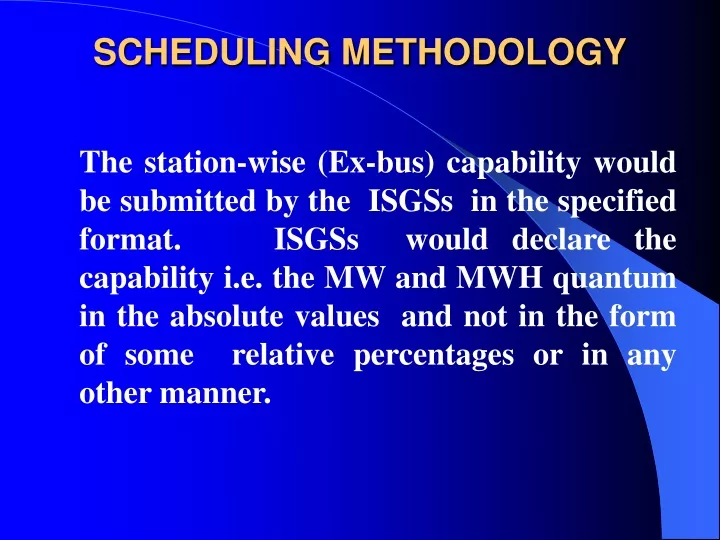 scheduling methodology