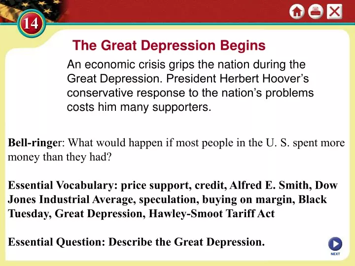 the great depression begins