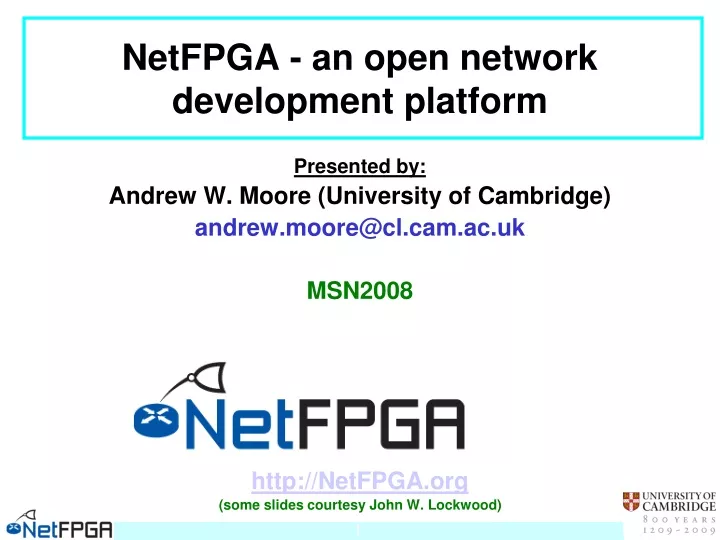 netfpga an open network development platform