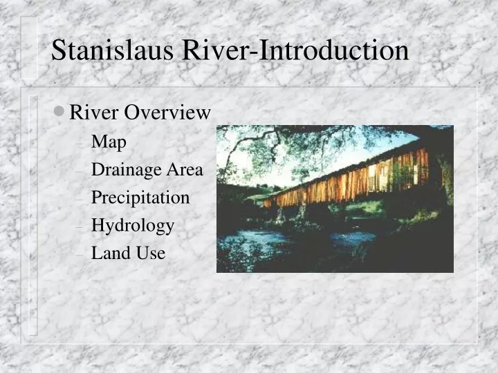 stanislaus river introduction