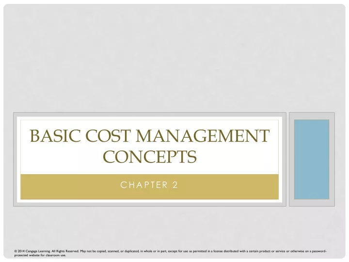 basic cost management concepts