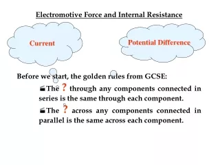Electromotive Force and Internal Resistance Before we start, the golden rules from GCSE: