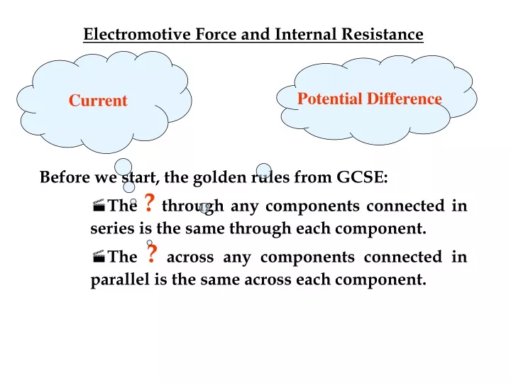 electromotive force and internal resistance