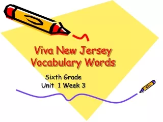 Viva New Jersey Vocabulary Words
