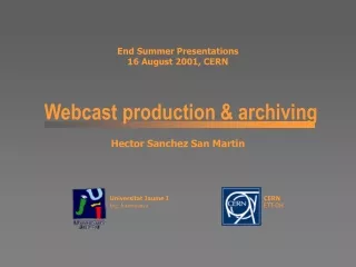 Webcast production &amp; archiving