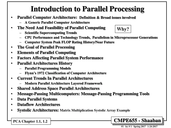 introduction to parallel processing