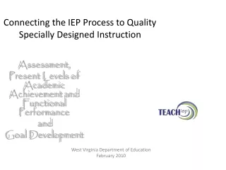 Connecting the IEP Process to Quality Specially Designed Instruction