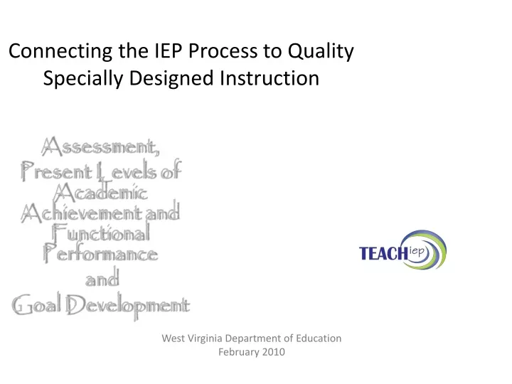 connecting the iep process to quality specially designed instruction