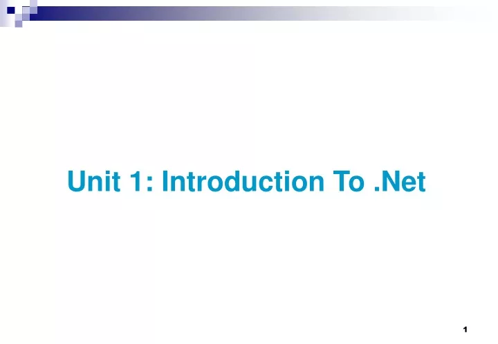 unit 1 introduction to net