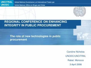 REGIONAL CONFERENCE ON ENHANCING INTEGRITY IN PUBLIC PROCUREMENT