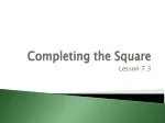 Completing the Square - slide 1