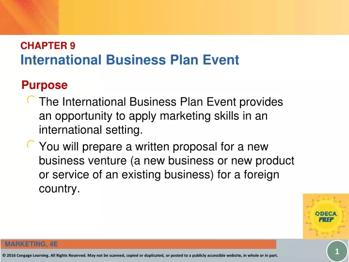 chapter 9 international business plan event