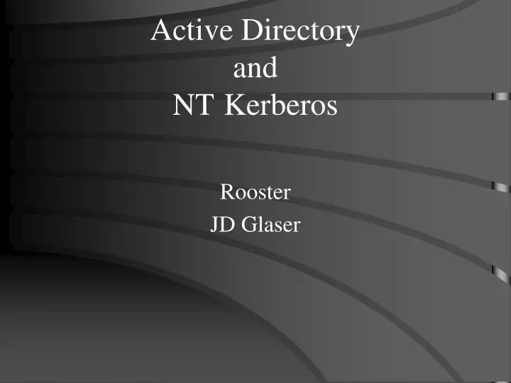 active directory and nt kerberos