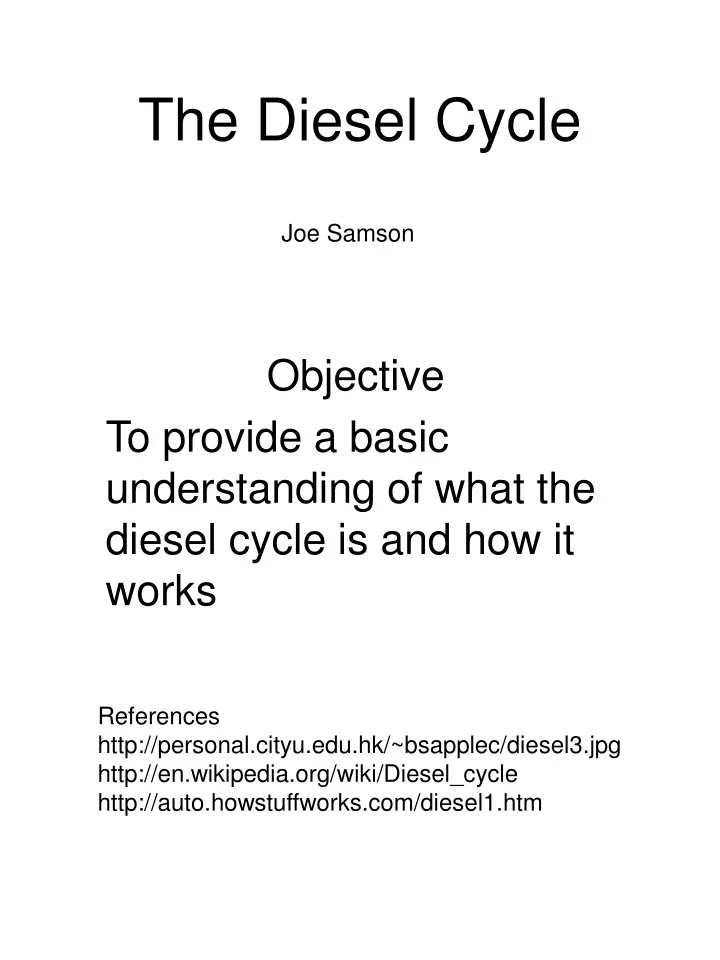 the diesel cycle