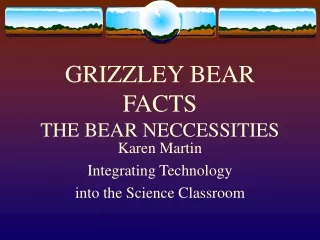 GRIZZLEY BEAR FACTS THE BEAR NECCESSITIES