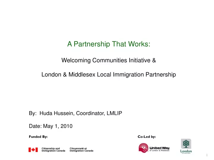 a partnership that works welcoming communities