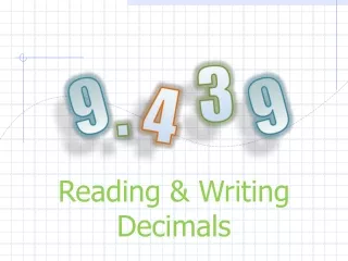 Reading &amp; Writing Decimals