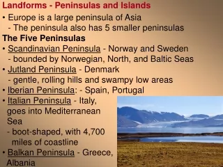 Landforms - Peninsulas and Islands