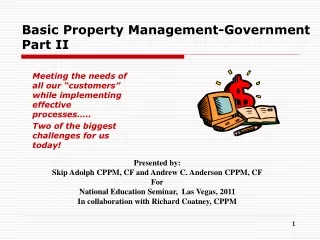 Basic Property Management-Government Part II