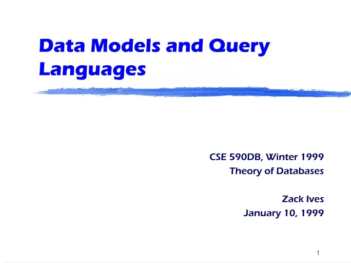 data models and query languages