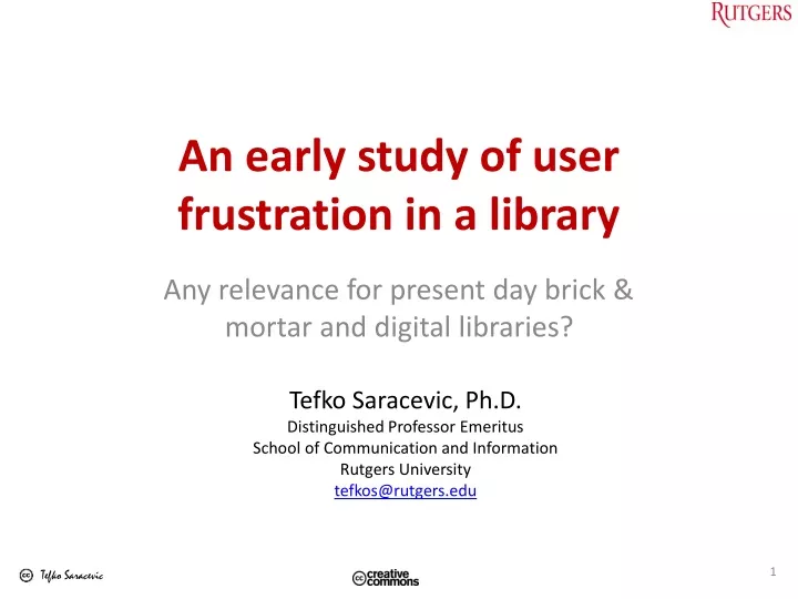 an early study of user frustration in a library