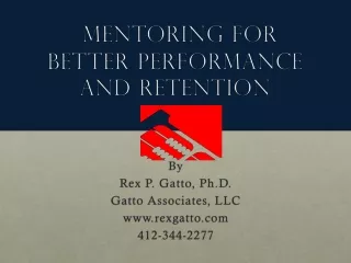 Mentoring  for Better Performance and Retention