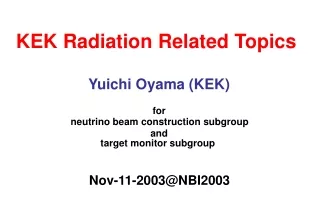 KEK Radiation Related Topics