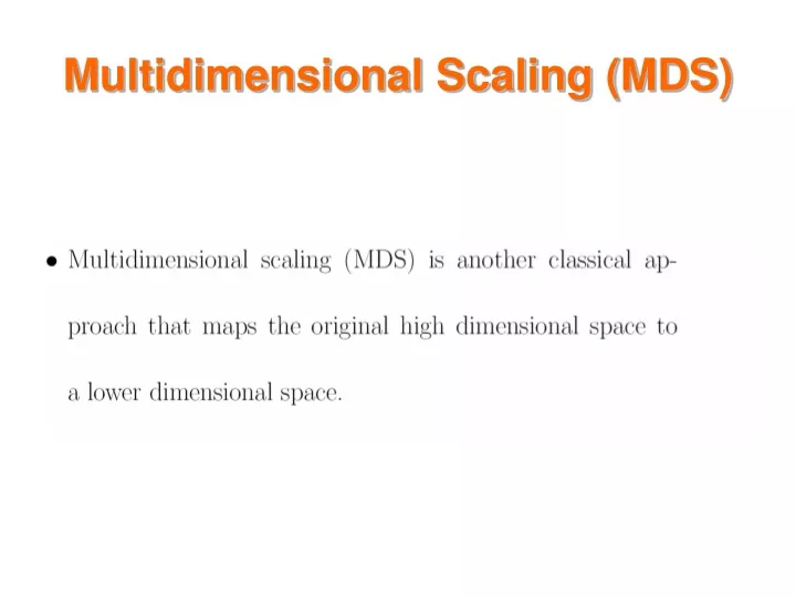 multidimensional scaling mds