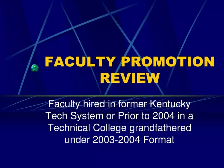 faculty promotion review