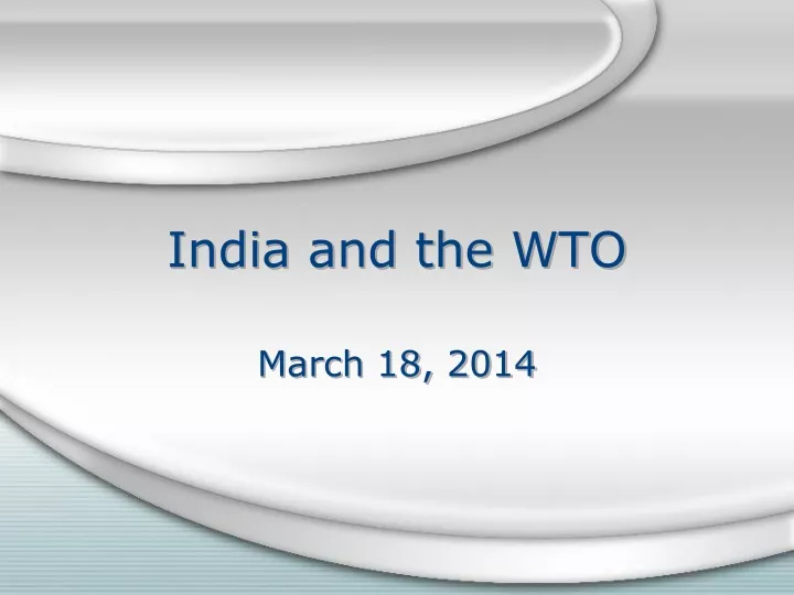 india and the wto