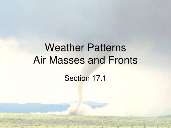 weather patterns air masses and fronts