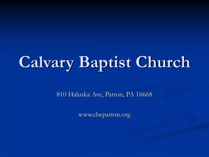 calvary baptist church