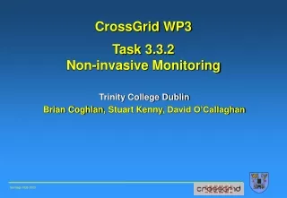 CrossGrid  WP3 Task 3.3 .2 Non-invasive Monitoring