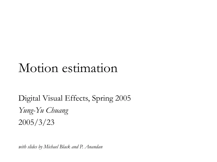 motion estimation