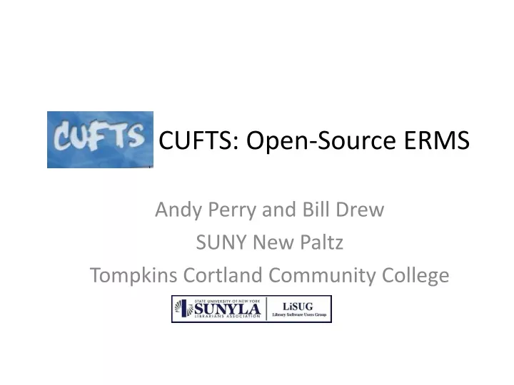 cufts open source erms