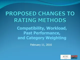PROPOSED CHANGES TO  RATING METHODS