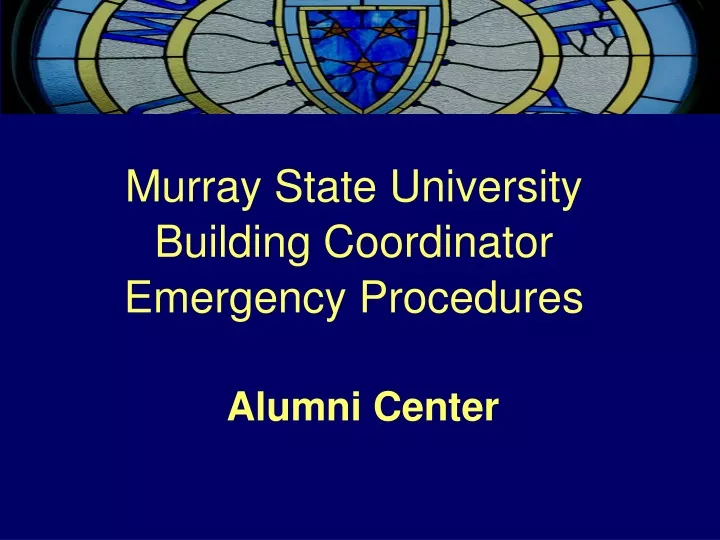 murray state university building coordinator emergency procedures