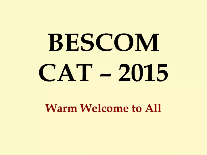 bescom cat 2015