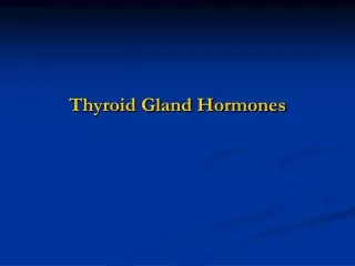 Thyroid Gland Hormones