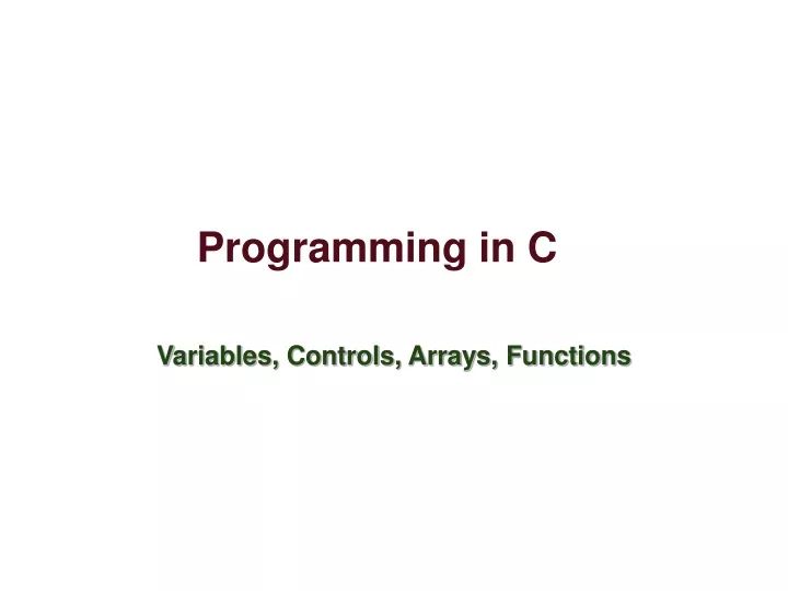 programming in c