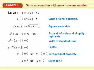 Solve an equation with an extraneous solution