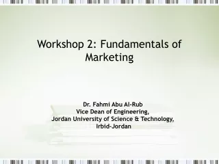 Workshop 2: Fundamentals of Marketing