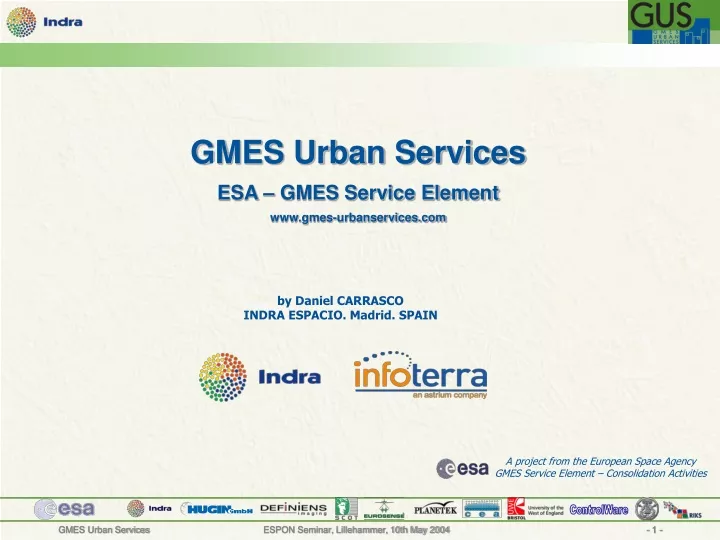 gmes urban services esa gmes service element